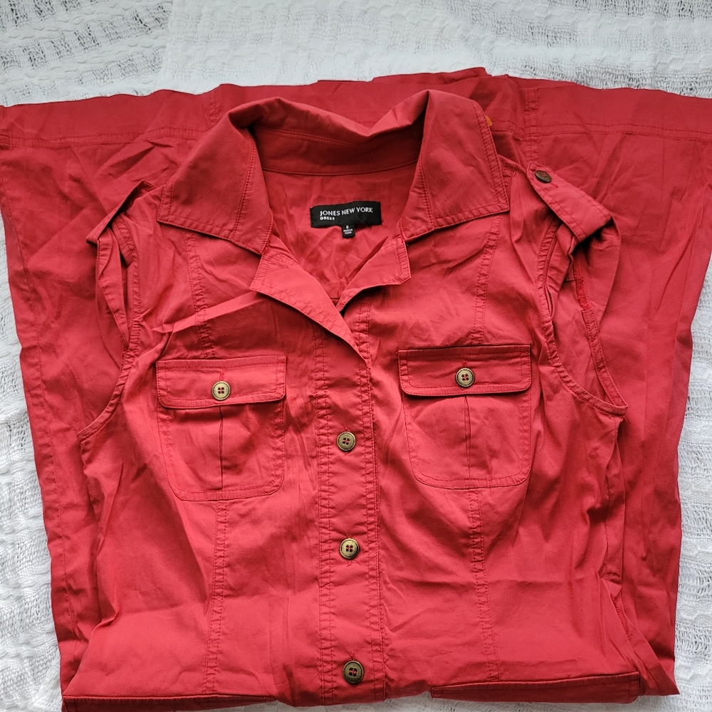 Jones NewYork Red Buttoned down Dress